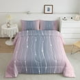 thumbnail image 1 of Pink and Grey Comforter Set Twin Women Watercolor Gradient Bedding Set, Geometric Abstract Bedding Comforter Sets Wave Stripe Duvet, Modern Aesthetic Artwork Quilted Comforter Home Decor, 1 of 5
