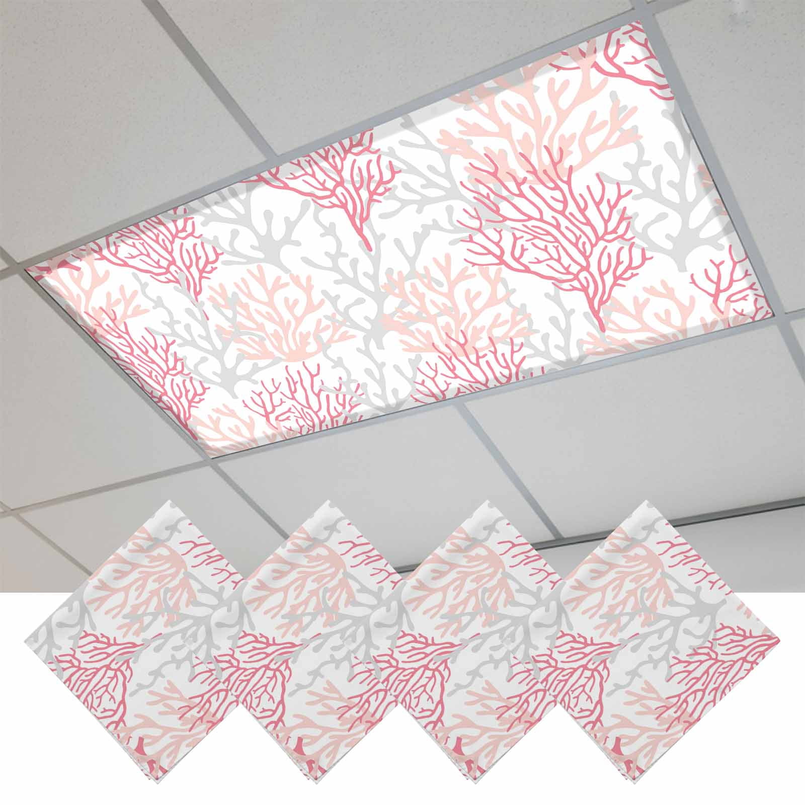 Gallery Detail: Pink Grey Coral Coastal Fluorescent Light Covers Summer Beach Seaside