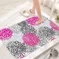 thumbnail image 1 of Pink Grey Floral Flannel Bath Mat 16x24 Inches, Soft Absorbent Non-Slip Bathroom Rug, Machine Washable Floor Mat for Shower, 1 of 7