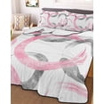 thumbnail image 1 of Pink Grey Full Size Down Alternative Comforter, Lightweight Comforter Quilt Bedding Set with Pillow Shams Geometric Circle Modern Abstract Simple Art All Seasons Bed Comforter Duvet Insert 78"x90", 1 of 7