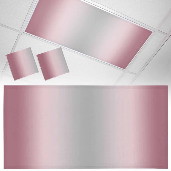 Pink and Grey Gradient Fluorescent Light Covers Minimalist Abstract Ombre Modern Art Magnetic Light Filters Ceiling Lighting Panel Shade for Classroom Office Home 2 x 4 ft, 2 Pack