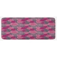 thumbnail image 1 of Pink and Grey Kitchen Mat, Doodle Style Lace Swirled Circle Flower Pattern Ornamental Flourish, Plush Decorative Kitchen Mat with Non Slip Backing, 47" X 19", Fuchsia Magenta Grey, by Ambesonne, 1 of 1