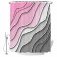 thumbnail image 1 of Pink Grey Modern Geometric Fabric Shower Curtain Abstract Beach Washable Shower Curtains for Bathroom, Waterproof Bath Curtain with Hooks Home Decor 72x84in, 1 of 8