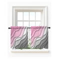 thumbnail image 1 of Pink Grey Ombre Tier Curtains 36 Inch Length,Sheer Curtains for Bedroom Living Room Window Modern Geometric Abstract Aesthetics Cream Kitchen Curtains Small Half Window Drapes 27.5"x36" 2 Panels, 1 of 7