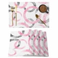 thumbnail image 1 of Pink Grey Placemats Set of 8, Geometric Circle Modern Abstract Simple Art Placemats for Dining Table, Place Mats for Kitchen Tabletop, Waterproof Wipeable Dining Table Mats Set, 1 of 9