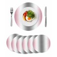 thumbnail image 1 of Pink Grey Round 13 Inch Placemats Set of 6, Gray Farmhouse Modern Rustic HeatResistant Non Slip Place Mats for Dining Table, Wipeable Braided Kitchen Table Mats for Housewarming, 1 of 9