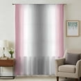 thumbnail image 1 of Pink Grey Sheer Curtains 54 Inches Long, Gray Farmhouse Modern Rustic Light Filering Curtains, Breathable Simi Curtain Privacy Drapes for Kitchen Bathroom Nursery Lightweight Small Window Treatment, 1 of 9