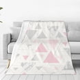 thumbnail image 1 of Pink Grey Silver Geometric Triangle Marble Throw Blanket For Couch, Ultra Soft Micro Fleece Blanket Light Weight Anti Pilling Flannel Blanket 40" x 50", 1 of 6