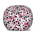 thumbnail image 1 of Pink and Grey Storage Toy Bag Chair, Bubbles Circle Dots Retro Style Abstract Round Grungy Nostalgic Image, Stuffed Animal Organizer Washable Bag, Small Size, Grey Pink Black, by Ambesonne, 1 of 3
