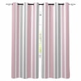 thumbnail image 1 of Pink Grey Stripe Blackout Curtains for Bedroom Living Room Darkening Curtains 54 Inch Long Farmhouse Minimalist Striped Short Curtain for Small Window Treatment Insulated Grommet Drapes 52"x54"x2, 1 of 9
