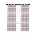 thumbnail image 1 of Pink Grey Stripe Blackout Curtains, Light Blocking Print Window Curtains, Minimalist Farmhouse Striped Thermal Insulated Window Drapes for Living Room Kitchen Cafe 2 Panels, 55"W x 39"L, 1 of 9