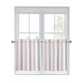 thumbnail image 1 of Pink Grey Stripe Half Window Curtain 36 Inches Long, Modern Farmhouse Vertical Striped Window Treatment Curtain Drapes, Small Tier Curtains for Bathroom Over Sink, 27.5"x36", 2 Panels, 1 of 7