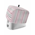 thumbnail image 1 of Pink Grey Stripe Toaster Cover 2 Slice, Small Kitchen Appliance Covers, Farmhouse Minimalist Striped Toaster Oven Cover with Loop, Bread Machine Cover Polyester Dust Cover Protection, 1 of 4