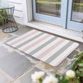 thumbnail image 1 of Pink Grey Striped Door Mat Indoor Outdoor,Geometric Vertical Stripes Minimalist Non Slip Welcome Mat with Rubber Backing,Absorbent Fabric Front Door Mats Entryway Rug for Home Patio Entrance 24"x36", 1 of 9