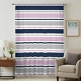 thumbnail image 1 of Pink Grey Striped Sheer Curtains 108 Inches Extra Long, Farmhouse Stripes Modern Abstract Art Light Filering Curtains, Privacy Drapes Simi Floor to Veiling Curtain for Living Room Window Treatment, 1 of 9