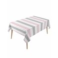 thumbnail image 1 of Pink Grey Striped Table Cloth, Geometric Vertical Stripes Minimalist Waterproof Tablecloth for Rectangle Tables, Reusable Washable Fabric Table Cover for Restaurant Kitchen Dining Tables 60"x120", 1 of 6