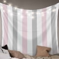 thumbnail image 1 of Pink Grey Striped Tapestry for Bedroom Wall Hanging Tapestry, Geometric Vertical Stripes Minimalist Ceiling Backdrop Tapestries Poster Blanket Wall Decor for Teens Room Living Room Dorm 55" x 73", 1 of 8
