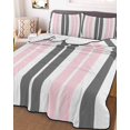 thumbnail image 1 of Pink Grey Striped Twin Size Down Alternative Comforter, Lightweight Comforter Quilt Bedding Set with Pillow Shams Gray Modern Abstract Art All Seasons Bed Comforter Duvet Insert 68"x86", 1 of 7
