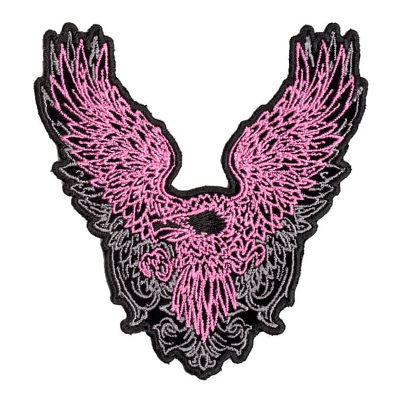 Pink & Grey Subdued Phoenix Eagle Patch, Small Size.