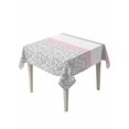 thumbnail image 1 of Pink Grey Table Cloth, Chic Garden Floral Stripe Aesthetic Flower Boho Waterproof Tablecloth for Square Tables, Reusable Washable Fabric Table Cover for Restaurant Kitchen Dining Tables 60"x60", 1 of 6
