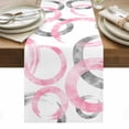 thumbnail image 1 of Pink Grey Table Runner - 90 Inch Long, Kitchen Dining Table Runner Dresser Scarves, Geometric Circle Modern Abstract Simple Art Farmhouse Decor for Coffee Tables Wedding Party Banquet, 1 of 8