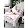 thumbnail image 1 of Pink Grey Tablecloth Rectangle Table Cloth 60x120, Waterproof Tablecloth Outdoor Table Cloth, Geometric Circle Modern Abstract Simple Art Washable Table Cover for Kitchen Dinning Party, 1 of 8