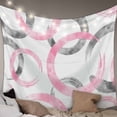 thumbnail image 1 of Pink Grey Tapestry for Bedroom Wall Hanging Tapestry, Geometric Circle Modern Abstract Simple Art Ceiling Backdrop Tapestries Poster Blanket Wall Decor for Teens Room Living Room Dorm 59" x 79", 1 of 8