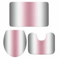 thumbnail image 1 of Pink Grey White Bath Mat 3 Piece Bathroom Rug Set, Farmhouse Ombre Color Modern Simple Non Slip Bath Rug Contour Mat and Toilet Lid Cover, Absorbent Shower Mats Soft Bath Rugs and Mats Sets, 1 of 8