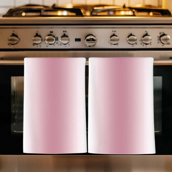 Pink Grey White Kitchen Towels Set of 3, Farmhouse Ombre Color Modern Simple Absorbent Dish Towels for Kitchen, Microfiber Hand Towel, Quick Drying Tea Towel for Cleaning Decorative Dishcloths