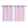 thumbnail image 1 of Pink Grid Kitchen Curtains Short 54 Inch Length, Checkered Plaid Gingham Lattice Trellis Print Grommet Top Bedroom Living Room Curtains, Light Filtering Cafe Curtain Drapes 2 Panels Set 84''x54'', 1 of 9