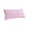 thumbnail image 1 of Pink Grid Pillow Covers King Size, Checkered Plaid Gingham Lattice Trellis Print Soft Bed Throw Pillowcases Breathable Cooling Long Lumbar Body Pillow Sham Cover for Bed Sofa 20''x40'', 1 of 7