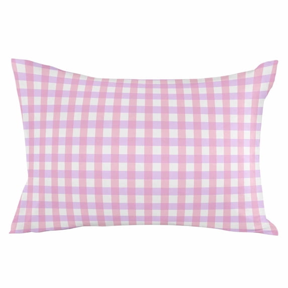 Pink Grid Throw Pillow Cover 20 x 26 Inch Decorative Pillow Cover Checkered Plaid Gingham Lattice Trellis Print Lumbar Pillowcase Seasonal Rectangle Cushion Case for Couch Sofa Bed Living Room