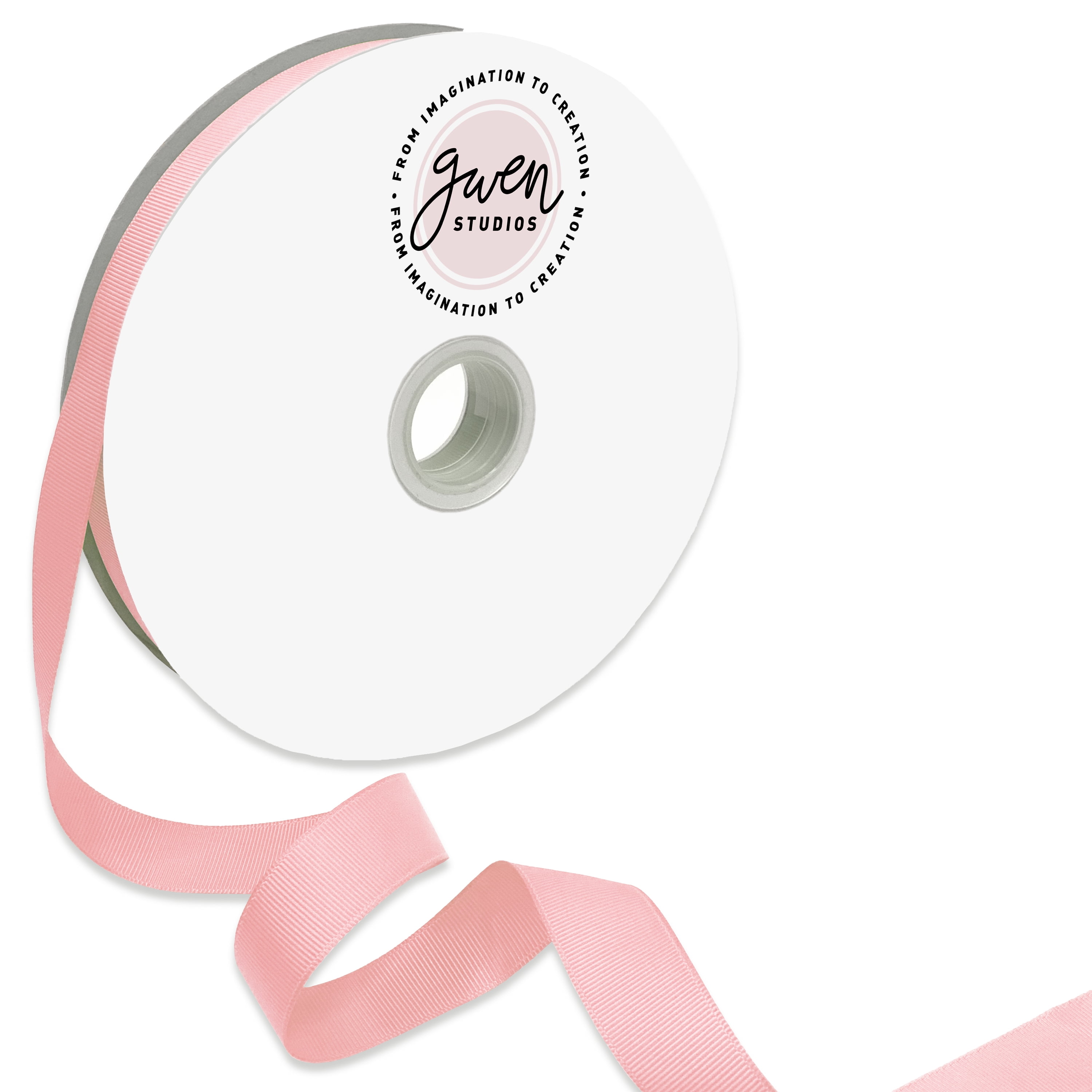 Pink with Brown - Stitch Grosgrain Ribbon Stitch Design - ( W: 3/8 Inch