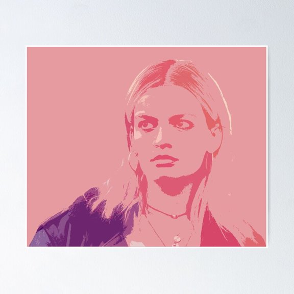 Pink Grunge Alternative Graphic Wall Decor Edgy Character Art, Unframed Poster