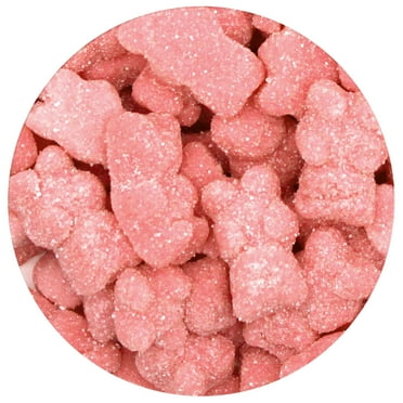 Pink Gummy Bears Sugared, Pink Candy Strawberry Flavored, The Hampton Popcorn & Candy Company, 2.2 Pound Bag (Pack of 1)