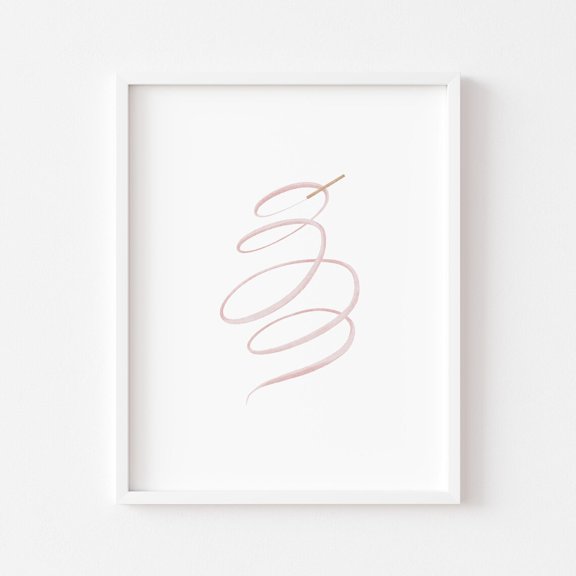 Pink Gymnastic Ribbon Wand Art