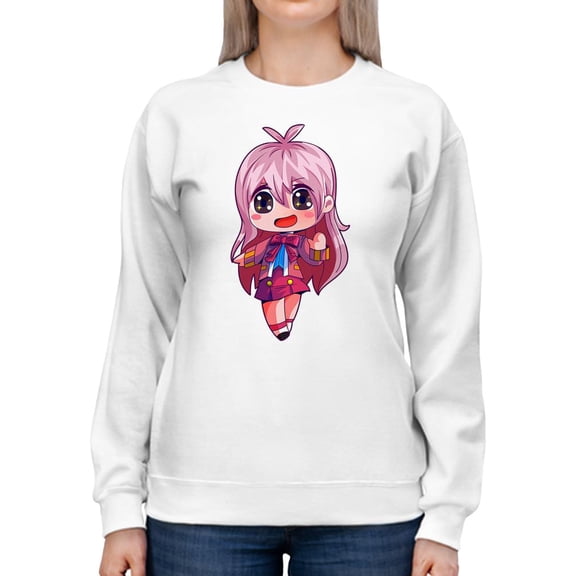 Pink Hair Girl Sweatshirt Women -SPIdeals Designs, Female 3X-Large