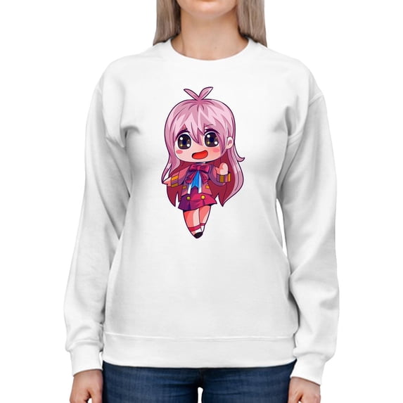 Pink Hair Girl Sweatshirt Women -SPIdeals Designs, Female 4X-Large