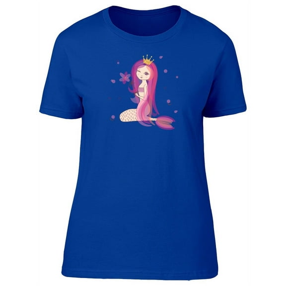 Pink Hair Little Mermaid T-Shirt Women -Image by Shutterstock, Female Medium