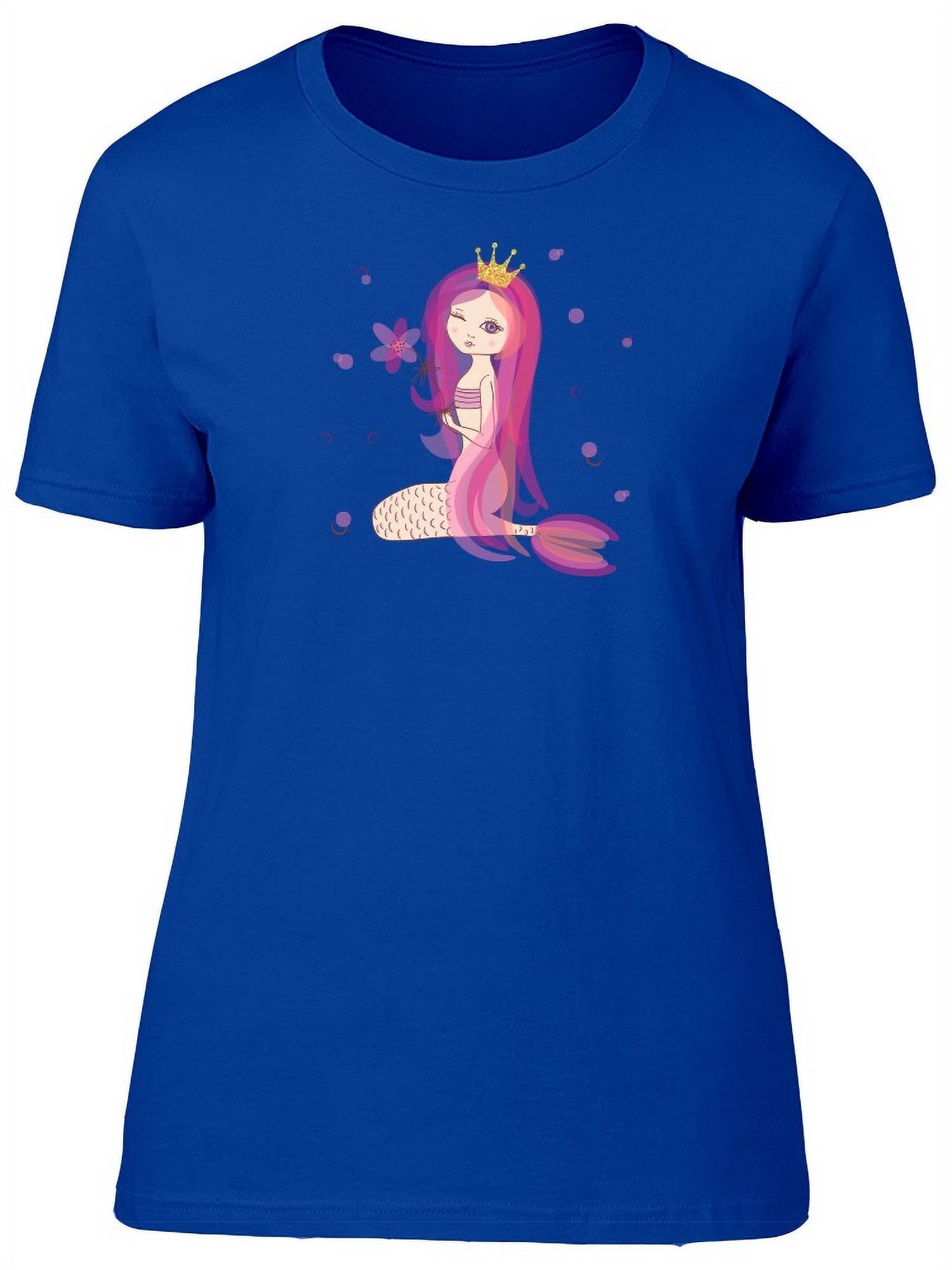 Pink Hair Little Mermaid T-Shirt Women -Image by Shutterstock, Female  XX-Large