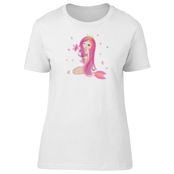 Pink Hair Little Mermaid Tee Women's -Image by Shutterstock