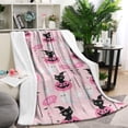 thumbnail image 1 of Pink Halloween Black Cats Ghosts and Pumpkins Blanket,Comfortable Soft Flannel Throw Blanket,All Season,Warm Lightweight Blankets for Sofa Bed Couch Living Room Chair,40"x50", 1 of 4