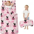 thumbnail image 1 of Pink Halloween Black Cats Ghosts and Pumpkins Toddler Nap Mats for Kids Preschool,50"x20" Sleeping Mat Bag or Kids,Toddler Sleeping Bag,Toddler Nap Mat or Daycare, 1 of 6