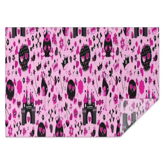 Pink Halloween Fantasy Pattern Rectangle Tablecloth 60"x84",Waterproof Polyester Rectangle Table Cloth, Wipeable Spillproof Polyester Tablecloth for Dining, Camping, Indoor and Outdoor