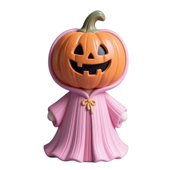 Pink Halloween Ghost Decoration, Cute Pink Ghost Figurine Resin Pumpkin Ghost Indoor Dining Table Mantel Shelf Craft, Gift Miniature Statue for Tabletop,2.7 Inch