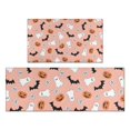 thumbnail image 1 of Pink Halloween Ghosts Bats and Pumpkins Kitchen Rugs Sets Of 2,Anti Fatigue Kitchen Mat Rugs Non Slip Washable,Decorative Kitchen Floor Mats for Kitchen,Sink,Laundry,17"x30"+17"x47", 1 of 7