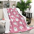 thumbnail image 1 of Pink Halloween Ghosts Blanket,Comfortable Soft Flannel Throw Blanket,All Season,Warm Lightweight Blankets for Sofa Bed Couch Living Room Chair,50"x60", 1 of 4