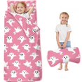 thumbnail image 1 of Pink Halloween Ghosts Toddler Nap Mats for Kids Preschool,59"x22" Sleeping Mat Bag or Kids,Toddler Sleeping Bag,Toddler Nap Mat or Daycare, 1 of 6