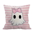 thumbnail image 1 of Pink Halloween Pumpkin Pillow Covers, 18''x18'' Boo Ghost Decor | Fabric Pink Halloween Pillow Covers with Pumpkin Ghost Design, Sofa Bedroom Fall Decor, 1 of 6