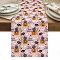 thumbnail image 1 of Pink Halloween Table Runner - 72 Inch Long, Kitchen Dining Table Runner Dresser Scarves, Pumpkins Cat Ghost Black Bat Farmhouse Decor for Coffee Tables Wedding Party Banquet, 1 of 8